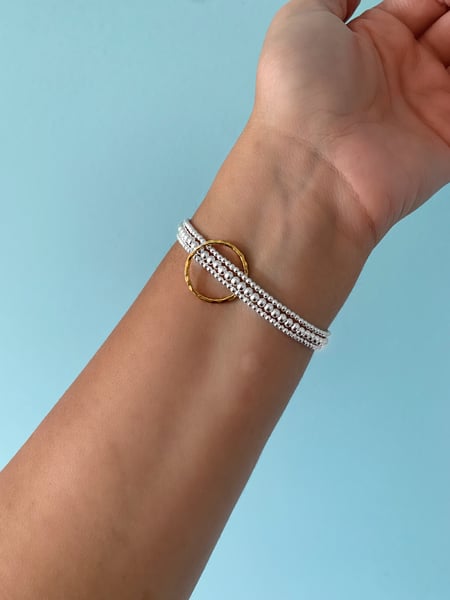 Image of Sterling Silver & Gold Triple Connector Bracelet