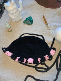 Image 4 of Pink and black bucket hat