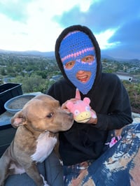 Image 1 of Pink and blue ski mask