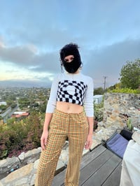 Image 1 of Pulled ski mask & checkered boob tube top