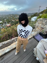 Image 2 of Pulled ski mask & checkered boob tube top