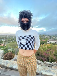 Image 3 of Pulled ski mask & checkered boob tube top