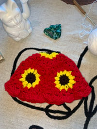 Image 5 of Red sunflower bucket hat