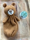 Knit Bear Lovey  (Made to Order)