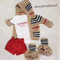 Plaid crochet set 