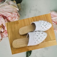Image 5 of Crochet Mules - White