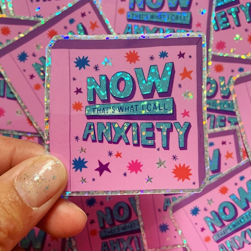 Image of Anxiety Glitter Sticker