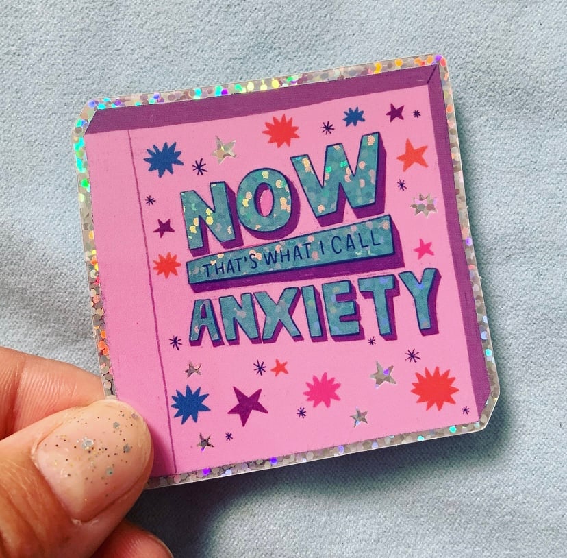 Image of Anxiety Glitter Sticker