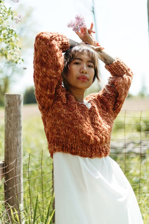 Image of Dryden hand knit  Sweater of Limited  Merino thick & thin