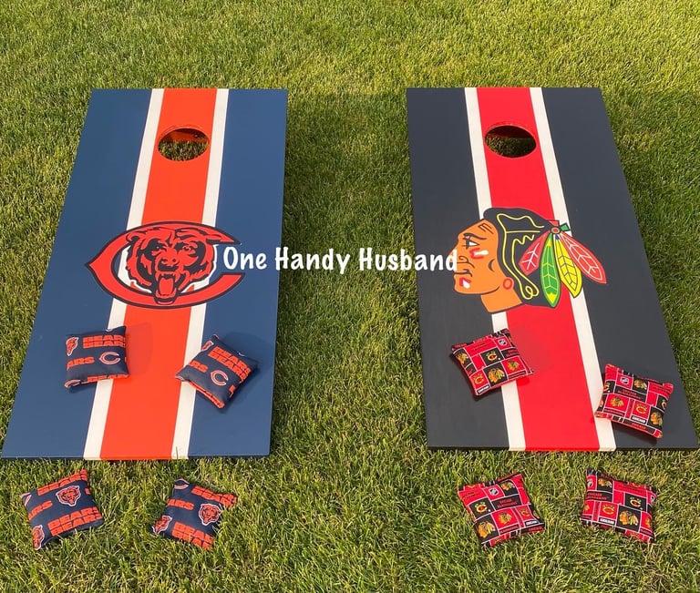 Hand-Crafted Cornhole-Bean Toss Yard Game Set