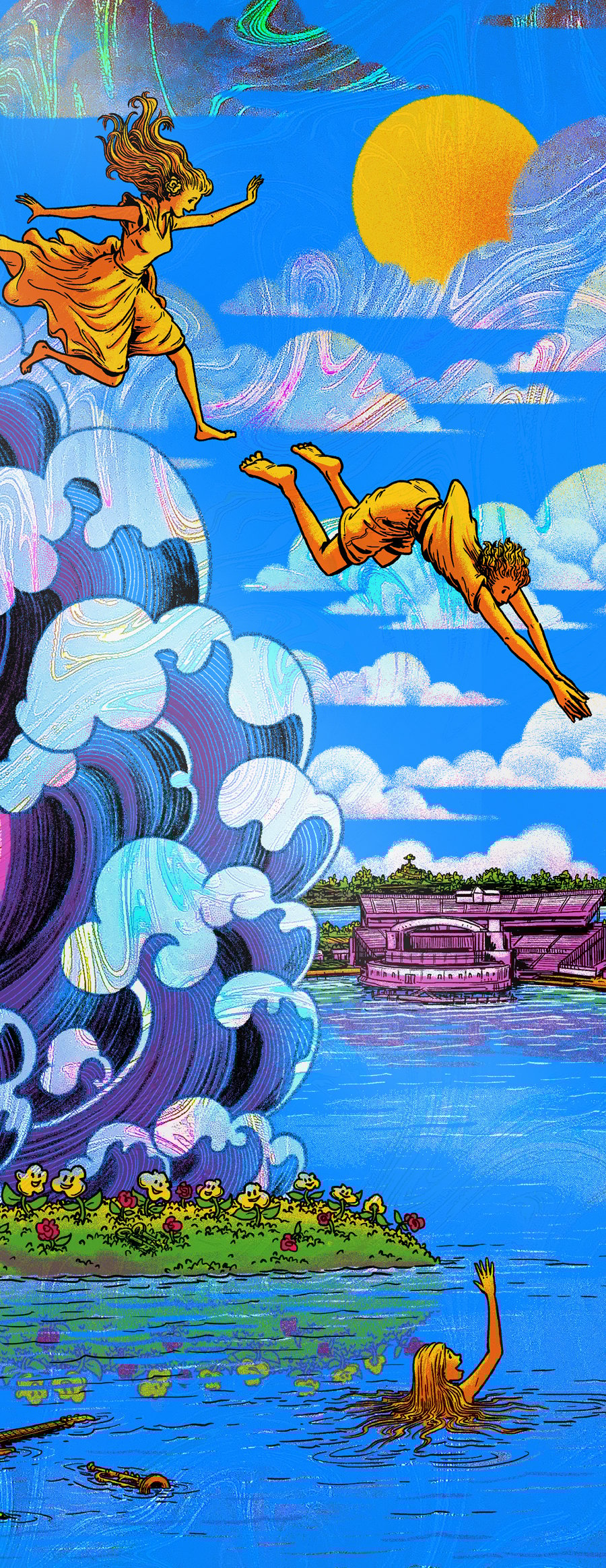 Image of Dave Matthews Band - Jones Beach, NY 2022 - "Hazy Waves" HoloFoil Variant