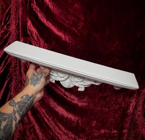 Image of Vintage White Scroll Wall Shelf