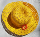 Image 1 of Vintage Orange Flower Sun Hat