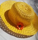 Image 3 of Vintage Orange Flower Sun Hat