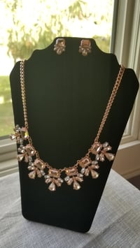 Image 2 of Blush Rose Statement Necklace & Earring Set