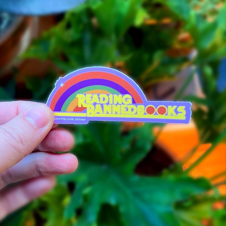Reading Banned Books Sticker