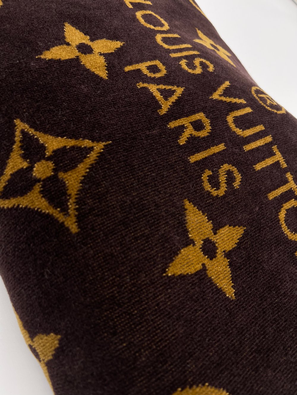 LOUIS VUITTON brown cotton CLASSIC BEACH Towel
