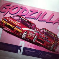 Image 3 of 1992 Group A R32 GT-R's Godzilla A2 Print