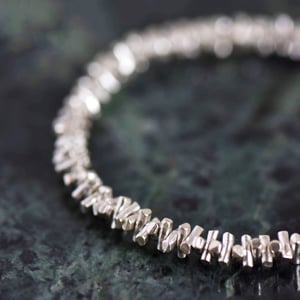Image of Silver Thorns solid silver points bracelet