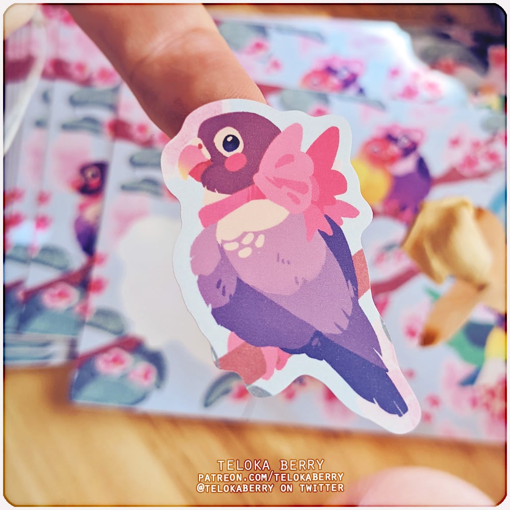 Image of lovely lovebirds sticker sheet