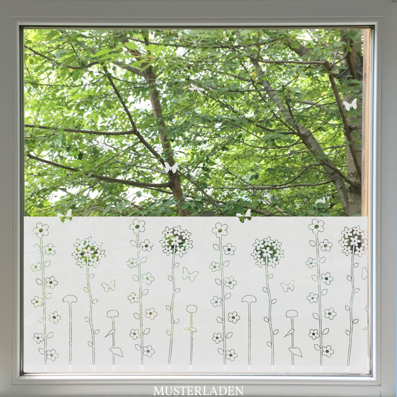 Fenster Folie Glasdekor Milchglasfolie Sichtschutzfolie Floral Ranken FD0010 