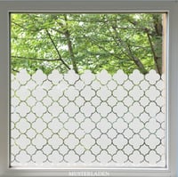 Image 1 of Sichtschutzfolie Fenster Muster, Folie für Sichtschutz mit Motiv, Fenstertattoo Vierpass Wohnzimmer