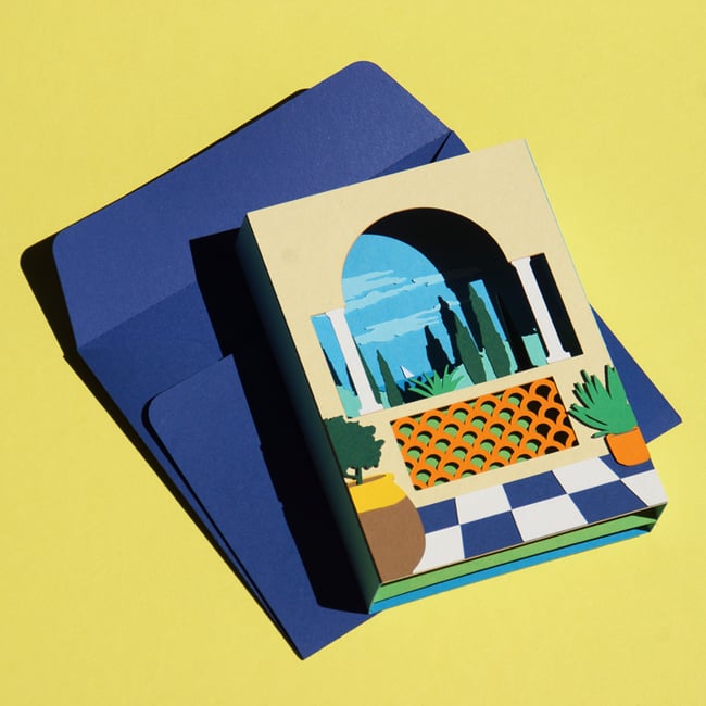 Carte pop-up Jardin en Méditerranée