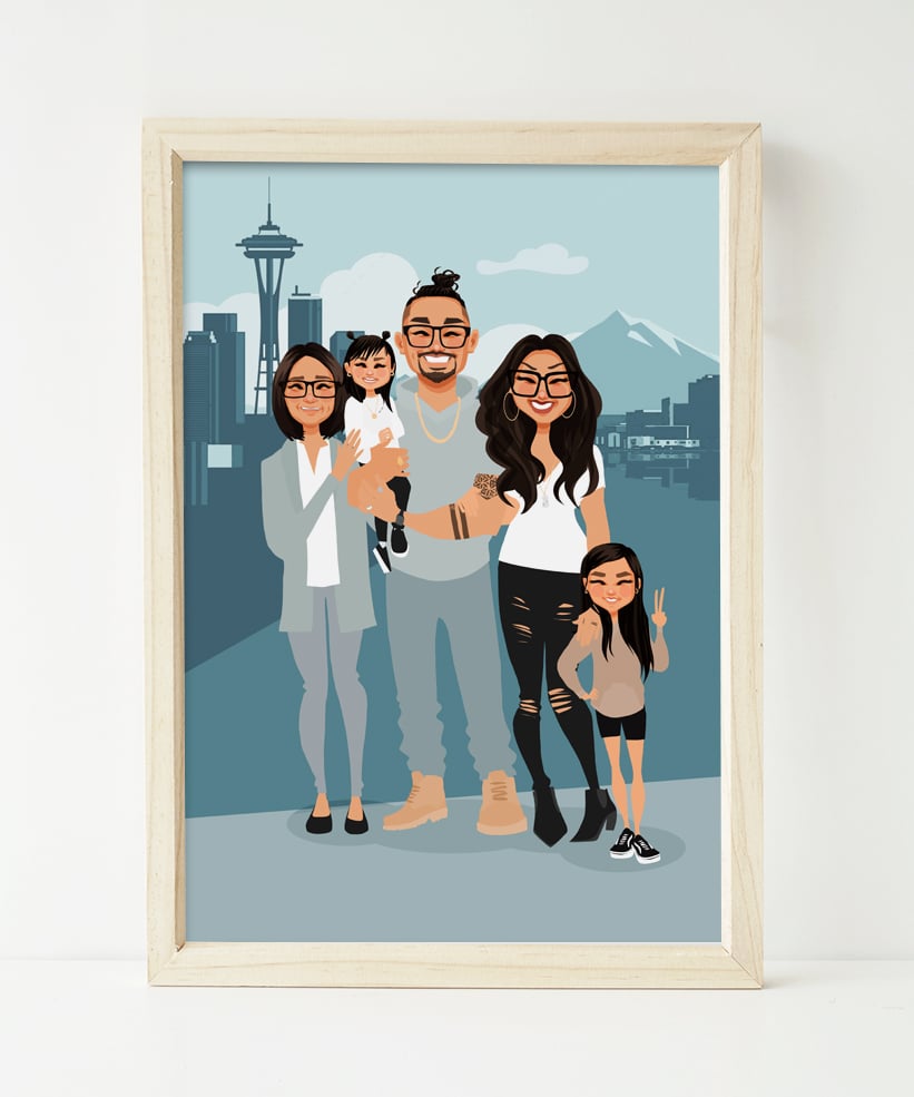 Image of Family portait with detailed background