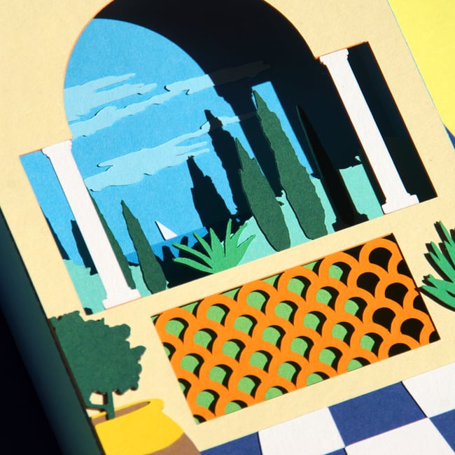 Carte pop-up Jardin en Méditerranée