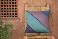 Image 1 of Purple / Green / Indigo / Linen pillow cover