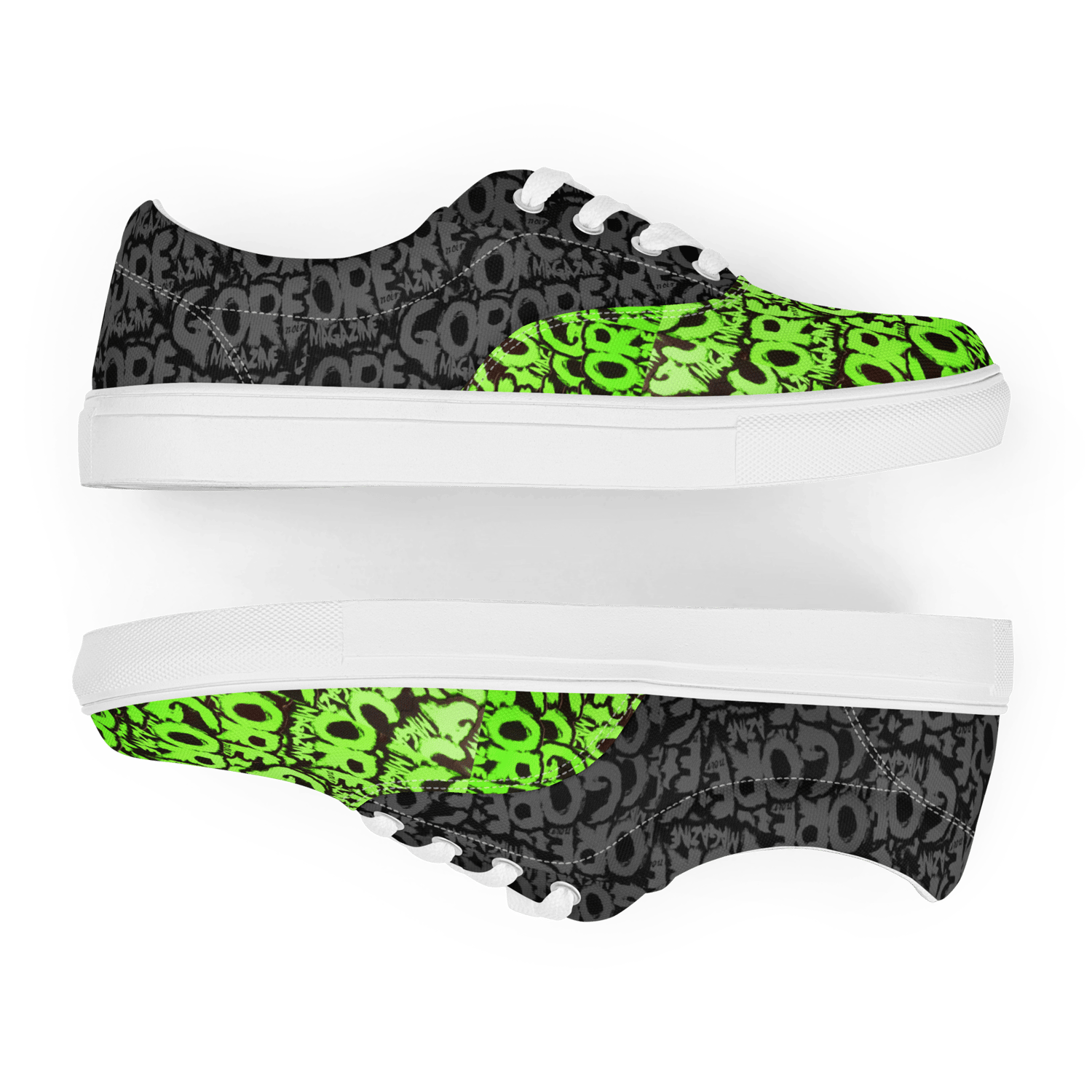 Image of Gore Noir Men’s lace-up canvas shoes Green Black