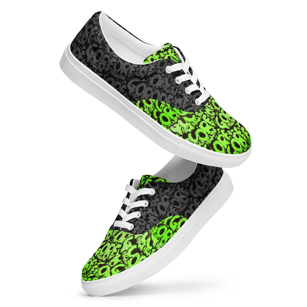 Image of Gore Noir Men’s lace-up canvas shoes Green Black