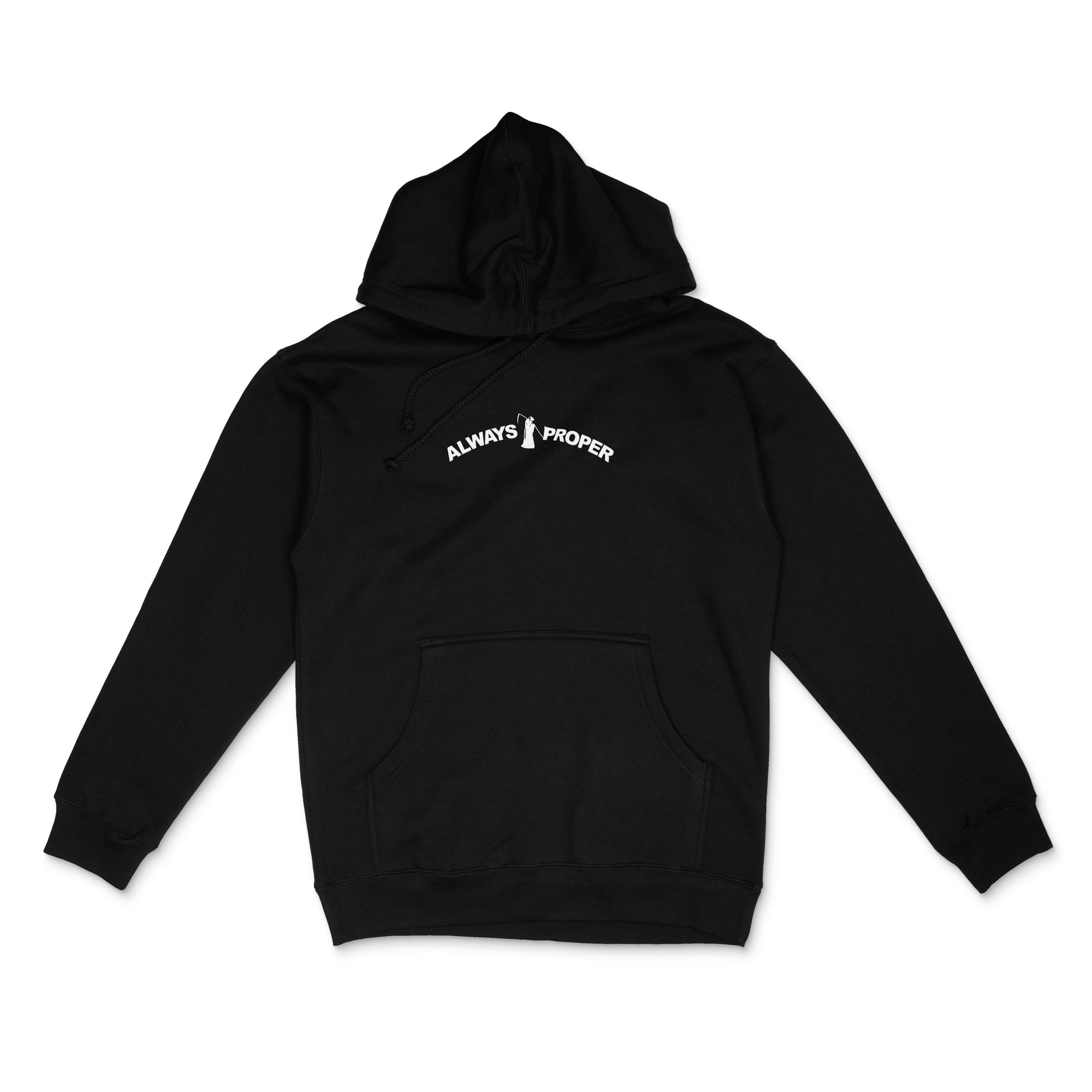 AP 4 LIFE EMBROIDERED BLACK HOODIE | ALWAYS PROPER RECORDS
