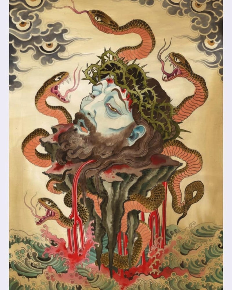 Image of JESUS & SNAKE - ORIGINAL PAINTING
