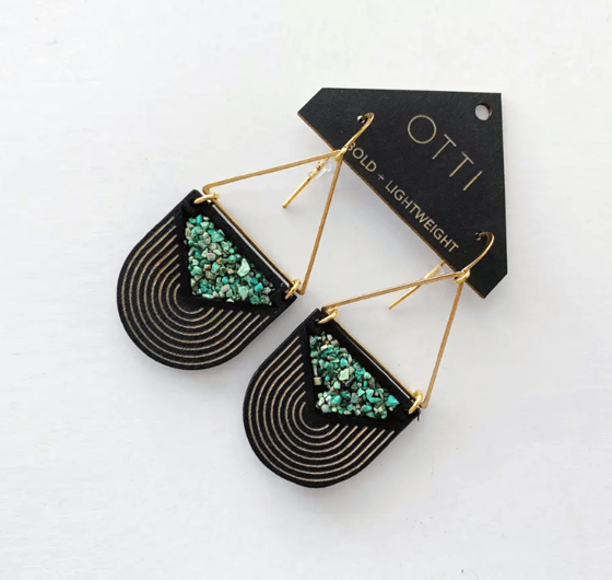 Image of Triangle Turquoise Earrings