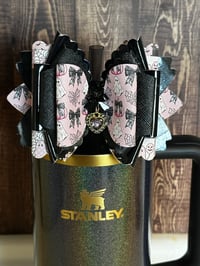 Image 2 of Halloween Bougie Ghost Tumbler Straw Topper Bow