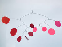 Pink and Red Oval Shapes Mobile, 27"w x 12"h