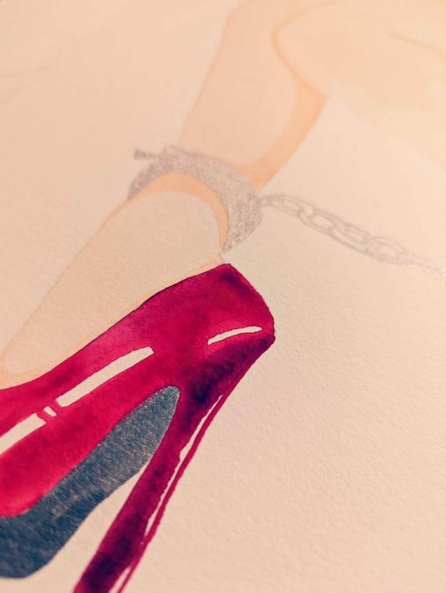 Nicolette Chained Ankles Watercolor 