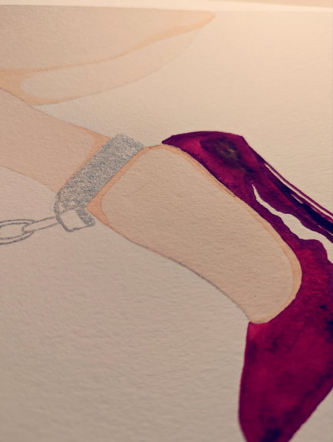 Nicolette Chained Ankles Watercolor 