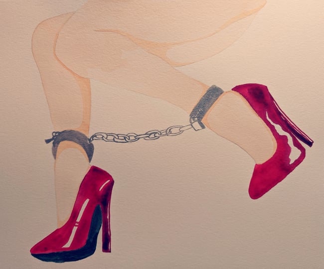 Nicolette Chained Ankles Watercolor 