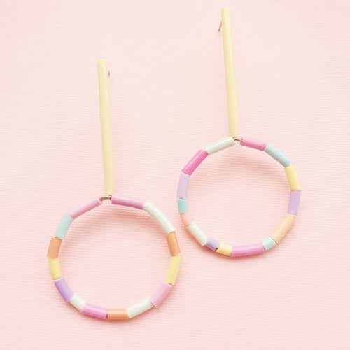 Image of Macaroni Bubble wand - 🌈 - drop studs in rainbow or pastel!
