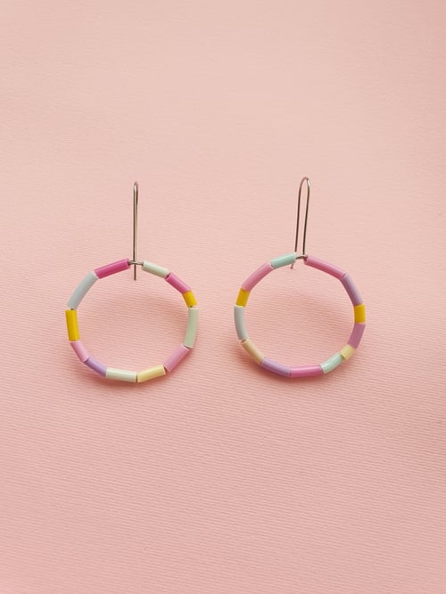 Image of Mini fruit loop hoop earrings
