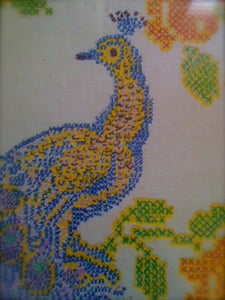 Image of Framed Peacock Folk Art