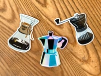 Image 2 of Coffee Lineup Stickers - Clear, Holographic