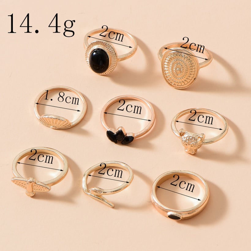 Black and White Combo Ring Set