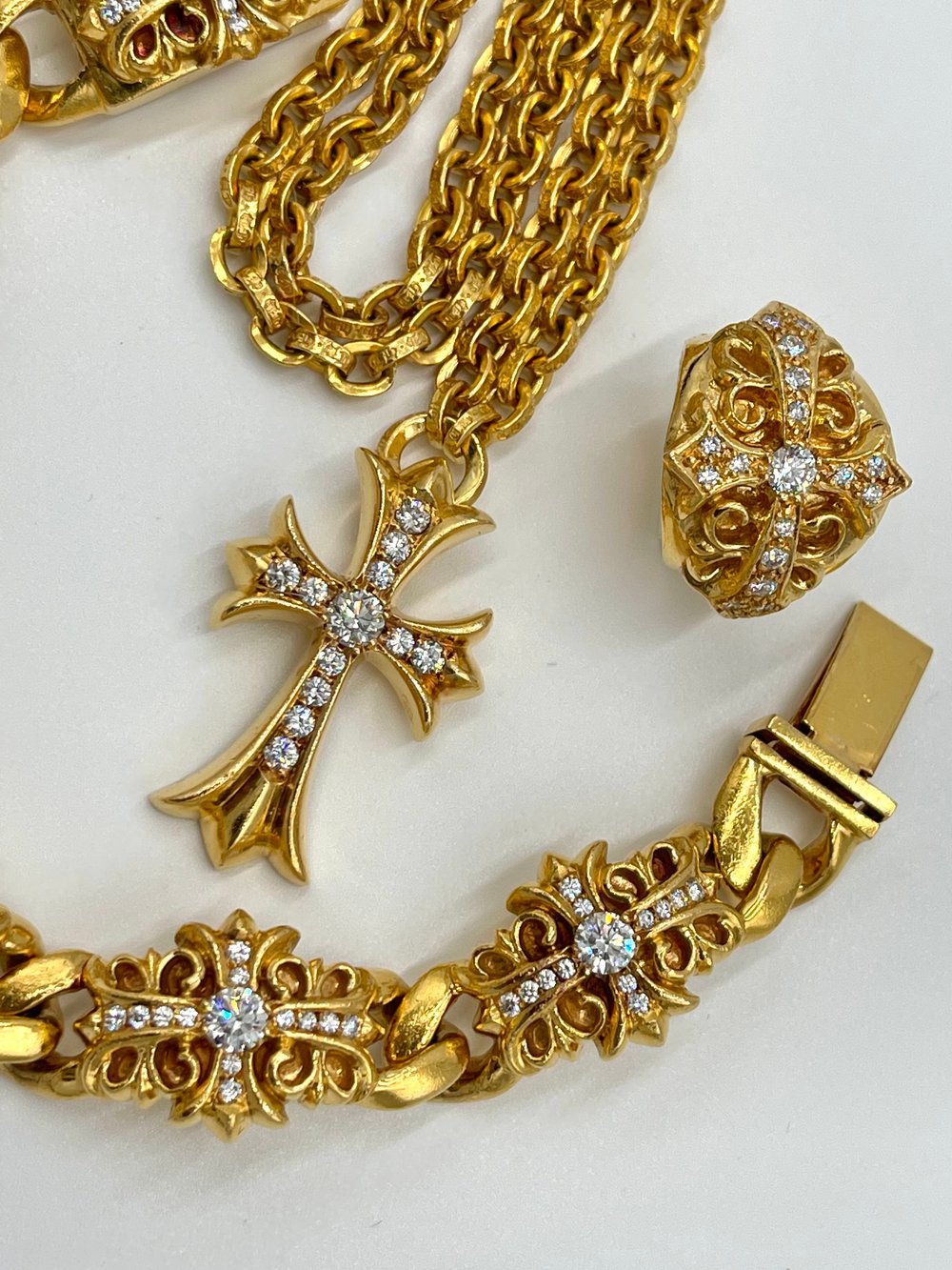 Chrome Hearts 22k/DIA Keeper Set