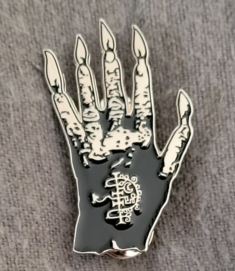 Image of Hand of Glory limited edition shaped enamel pin 