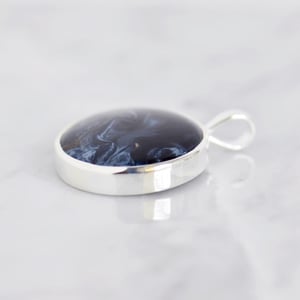 Image of 'Wild Storm' Pietersite cabochon cut silver necklace