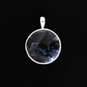 Image of 'Wild Storm' Pietersite cabochon cut silver necklace