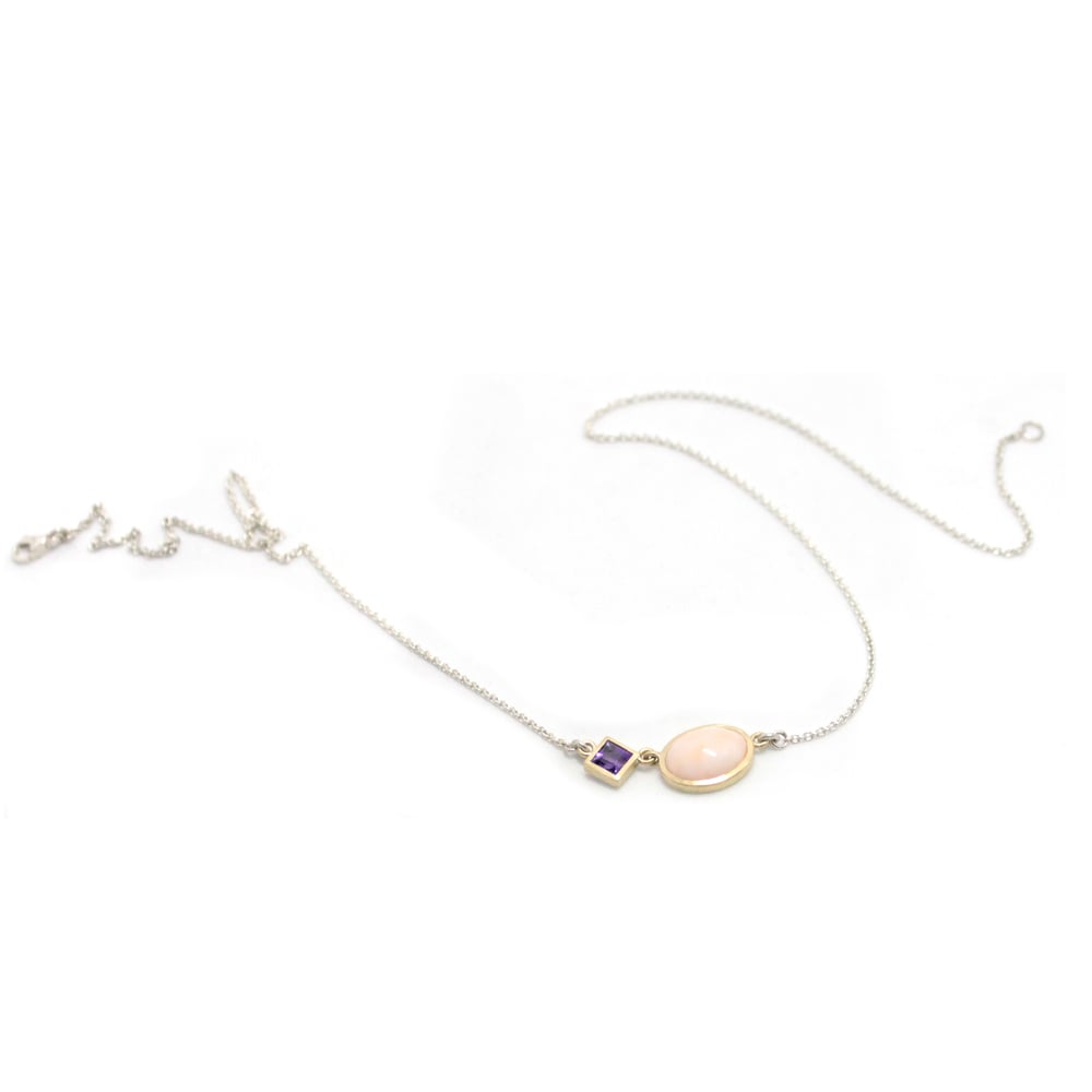 Image of LILAC + ROSE FANCY STONE NECKLACE